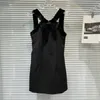 Casual Dresses PREPOMP 2024 Spring Summer Arrival Sleeveless Velvet Bow Short Dress Women GP390