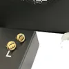 T Frühling Frauen Geschenk Vintage Gold Überzogene Stud Designer Marke Schmuck Box Verpackung Hohe Gefühl Liebe Paar Charme Ohrringe GG