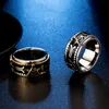 Rotatif en acier inoxydable signe franc-maçonnerie anneaux hommes 12mm de large bague pour hommes hommes bijoux de mode