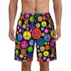 Shorts pour hommes Symboles de paix Conseil Été Cool Coloré Groovy Sports Pantalons courts Homme Séchage rapide Hawaï Grande taille Maillot de bain