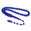 Strand azul tasbih islam rosário muçulmano eid presente 33 contas de oração homem misbaha saudita moda jóias 10mm redondo tesbih sibha