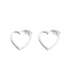 Stud Earrings 2024 In 925 Sterling Silver Earring Front-facing Heart For Women Wedding Original Jewelry Ear Brincos