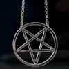 Hänghalsband mode inverterade svart och rött pentagram satanisk symbolhalsband unisex amulet smycken