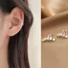Ryggar örhängen 1 st/set öron manschett cross clip på pärla falska piercing öronbojor för kvinnor öronbuff faux öron smycken inget hål tillbehör