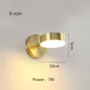 Lâmpadas de parede LED lâmpada 7w estilo minimalista nórdico sala de estar quarto luz de cabeceira luxo espelho dourado corredor frontal