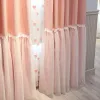 Cortinas princesa coreana para sala de jantar, quarto infantil, quente, menina, coração, recém-casado, rosa, alto blackout personalizado