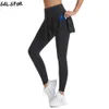 Lu Align Lemon with Pocket Women's Tennis Skirted High Quick-drying Sports Skirt Elastic Hip Lifting Fiess Leggings Jogger Gym Sport 2024