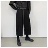 Pantalon pour hommes Printemps / Été Yamamoto Style Noir Lâche Casual Short à jambes larges Street Hip-Hop Gothic Straight