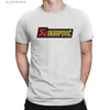 Mäns T-shirts 2024 Automotive avgasutrustning Akrapovic Mens Creative T-shirt rund hals Basic T-shirt unika presentkläder Y240315