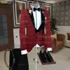 Najnowsze mężczyzn zestaw Gala ślubna Gala Prabian Mariage stroje krawieckie wieczorne impreza moda Veet Lapel Blazer Vest Pants 3pcs