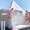 wholesale White Bounce House Wedding Bouncy Castle Inflatable Bouncer With Round Roof Event Party Tent Air Combo For Kids Adults Rental