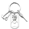 Bottle Opener Keychain Letter Hammer Screwdriver Wrench Dad Tool Keyring Father's Day Gift Metal Key Holder