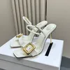 Luxury designer high-end brand shoes 2024 new super high heels 10CM simple workplace women's shoes fashion shoes patent leather sandals, with shoebox 35-41