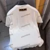 Xinxinbuy Men designer tee t shirt 2024 Italien stift bokstäver broderier stickat kortärmad bomullskvinnor grå svart vit grön s-2xl