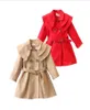 causal baby girl trench coat European solid cotton trench jacket for 16years girls kids children outerwear coat clothes 1245663