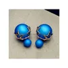 スタッド高品質のファッションパラグラフダブルサイド輝くColorf Pearl Earring for Women Drop Delivery JewelryDhead