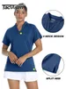 TACVASEN UPF 50 VNECK Kort ärm Tshirts Sunuv Protection T Shirts Golf Tennis Outdoor Sports Fitness Pullover Tops 240301