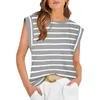 Women's Blouses Women Summer Tank Top Striped Color Block For O-neck Raglan Sleeve Tee Loose Fit Vest Streetwear Elastic