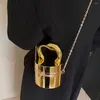 Omuz çantaları kadın zincir kutu çanta sokak tarzı moda çantası metalik renk crossbody mini bayanlar günlük tarih