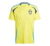 Suède Soccer Jersey 2024 Équipe nationale suédoise Home Away Ibrahimovic Football Shirts Kit Isak Kulusevski Larsson Forsberg Gyokerres