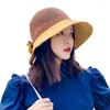 Wide Brim Hats Summer Women Bucket Hat UV Protection Sun Soft Foldable Outdoor Beach Panama Cap