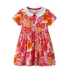 Платья для девочек, платье для маленьких девочек, 2024 г., детская одежда с мультяшными цветами и цветами, повседневная хлопковая одежда для детей 2–7 лет, 240315