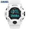Sport kwarcowe zegarki cyfrowe męskie zegarek Smael Sport Watch Men Waterproof Relogio Masculino Clock White Digital Watches V1249F