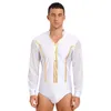 Palco desgaste homens latina dança topos collant bodysuit mangas compridas tango rumba camisa competição profissional desempenho dancewear