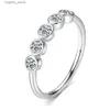 Clusterringen KNOBSPIN D VVS alle Moissanite ringen voor vrouwen bubbels klassieke verlovingsring met certificaten 925 sterling zilveren ring L240315