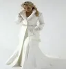 Floor Length Women WhiteIvory Faux Fur Trim Winter Christmas Bridal Cape Stunning Wedding Cloaks Hooded Long Party Wraps Jacket7399010