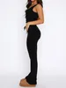 Women's Pants Women Summer 2 Piece Outfits Ribbed Solid Color Sleeveless Tank Tops Pajamas Sets Loungewear