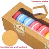 Sortez des conteneurs 50 PCS Box Candy Chocolate Macaron Kraft Macarons Baking Supplies Paper