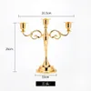 Candelabra Candlelight Dinner Candle El Wedding Prop Brąz Gold Home Home Home Pleated Dekoracja Metalowa retro 240314