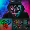 Masks Glowing Cosplay EL Wire neon Mask Scary Skull Masquerade Luminous Carnival Festive Party Supplies LED Purge Mask For Halloween