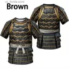 Men's T-Shirts Cool 3D Printed Samurai Armor T Shirt Mens Medieval Armor Style Funny Strtwear Tops Male Apparel Vintage Quality Ts Tshirt Y240321