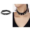 Choker 1Pcs Long Spike Punk Faux Leather Collar Goth Style Necklace Accessories