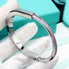 Tifanism classic T Family Lock Bracelet Half Diamond Pink Split Color Plating True Gold Thick Classic Couple Style Foldable R04F