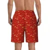 Pantalones cortos de verano para hombres Pantalones cortos de la playa tradicional macho Rojo