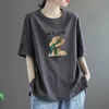 Large size T-shirt summer new womens short sleeved loose fit chubby belly covering full shoulder top factory