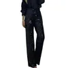 Pantalon féminin Femme Party Wear Couleur massif pantalon paillettes