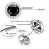 IOGOU 6 mm czarne okrągłe kolczyki stadninowe dla kobiet mężczyźni oryginalne 925 srebrny luksusowy biżuteria z certyfikatem 240227