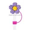 Boire Sts Fleur Floral Sile St Toppers Accessoires ER Charms Réutilisable Anti-éclaboussures Bouchon Anti-poussière Décoratif 8 Mm / 10 Mm Party Drop Delive Otuiw