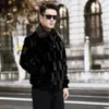 Autumn and Winter Imitation Mink Fur Coat Gold Mens Warm Plush Thickened Lapel Style