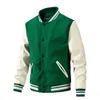 Jaqueta de beisebol personalizada por atacado mais algodão acolchoado forro de lã manga de couro jaquetas universitárias 51 s