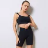 Lu Align Lemon sätter kvinnor 2 st med yogasticka Push Up Running Bra Sexig rumpa Lift Sports Shorts Workout Tracksuit Gym Cycling Clothing Jo