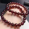 Braccialetti a maglie Bracciale con granato naturale da 10 mm Gioielli da uomo Donna Filo Energia fortunata Regalo di San Valentino