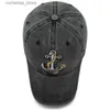 Ball Caps Nieuwe Cool Dames Heren Katoen Gewassen Baseball Cap Ankerborduurwerk Vier Seizoen Outdoor Vintage Vizier Casual Cap Hoed Voor Vrouwen MenY240315