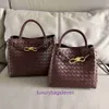 Borse a tracolla Bottgss Ventss Andiamo in pelle originale di alta qualità in vendita borsa da donna genuina intrecciata a mano con fibbia in corda metallica con logo reale