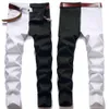 2024 primavera e outono novo designer jeans moda tendência micro elástico fino ajuste jeans masculino multi combinação de cores contra cor