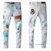 Jeans masculinos europeus jean quebrado hombre carta estrela homens bordado retalhos rasgados para tendência marca motocicleta calça mens skinny 895